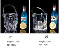 Seau à glace en plastique acrylique coloré de haute qualité pour Bar, fête, diamant, Led, luxe, clignotant, vin, Vodka, whisky, Champagne