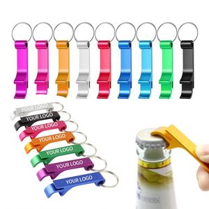Custom Laser Logo Colorful Metal Bottle Opener Keychain Multifunctional Portable Aluminum Alloy <b>Beer</b> Bottle Opener - Product Image 1