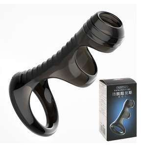 <span class=keywords><strong>Anneau</strong></span> de pénis pour homme, vibrateur, retardateur d'éjaculation, manchon avec sensation de toucher réel, usage pour adultes - Product Image 1