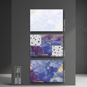 30x45cm Sky Blue Wavy Digital Ceramic <b>Wall</b> Tiles Glossy Glazed Finish for Bathroom Kitchen Interiors - Product Image 5