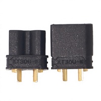 Conector Amass XT30U Negro, Enchufe de Baja Resistencia Chapado en Oro de 2 mm para Dron FPV UAV, Servicio OEM Directo de Fábrica