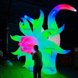 บอลลูนโฆษณาเป่าลมรูปดาวพร้อมไฟ LED สำหรับตกแต่งงานปาร์ตี้ ไนท์คลับ ลายดอกไม้ - Product Image 5