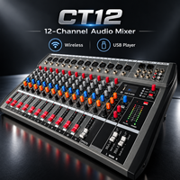 Console de mixage audio pour DJ à 12 canaux, connectivité sans fil Bluetooth USB, égalisation à trois bandes, son professionnel