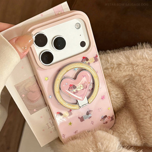 Funda con Diseño Lindo de Perro Salchicha Rosa para Apple <span class=keywords><strong>iPhone</strong></span> 17 <span class=keywords><strong>Pro</strong></span> Max, Funda con Soporte Magnético Dorado para <span class=keywords><strong>iPhone</strong></span> 14, <span class=keywords><strong>13</strong></span>, 16 y 15 - Product Image 2