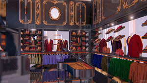Tienda de Ropa Formal para Hombre con Diseño Interior Personalizado en Negro Brillante, Boutique de Ropa Formal para Sastrería - Product Image 3