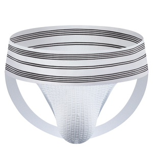 حزام رياضي رجالي أبيض مناسب للتنفس حزام رياضي محبوك للدببة حزام رياضي رجالي ملابس داخلية مثيرة ثونج حزام رياضي مثلي الجنس - Product Image 1