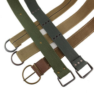 Classique personnalisé toile <span class=keywords><strong>ceinture</strong></span> Web tissu décontracté coton <span class=keywords><strong>ceinture</strong></span> avec boucle en alliage de Zinc Double anneau en D pour hommes femmes - Product Image 2