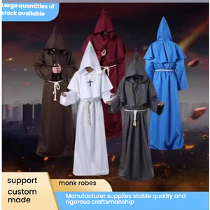 Túnica de Monje Medieval para Halloween, Capa de <span class=keywords><strong>Fraile</strong></span> o Sacerdote para Adultos, Disfraz de Mago para Fiesta de Halloween, Escape Room, Evento de Cosplay - Product Image 4