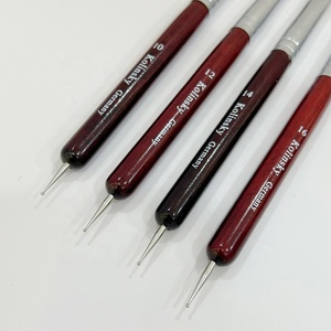 Best-Selling Double-Headed French Nail <b>Brush</b> with Diamond Tip and Wooden Barrel Customizable Logo Kolinsky Hair Product - Product Image 5