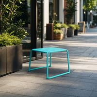 Mesa de Jardín Rectangular o Cuadrada Personalizada, Muebles de Exterior, Mesa de Café, Mesa de Comedor de Aluminio para Jardín, Balcón