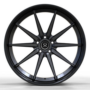 Pour <span class=keywords><strong>Audi</strong></span> <span class=keywords><strong>Sq5</strong></span> 22X10.5 et 22X12 5X112 motif de boulon noir brillant + pistolet disque métallique 2 pièces jantes en alliage d'aluminium forgé - Product Image 2