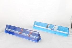 19CM échelle Triangle PMMA acrylique décoratif bulle Aqua Aquarium océan parc Flotage liquide mouvement eau baleine flotteur règle - Product Image 3