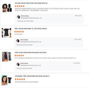 Prix bon marché extrémités bouclées 0.6cm 14 pouces Style Afro complet fait à la main cheveux humains serrures pour tressage Style Crochet Dreadlocks - Product Image 5