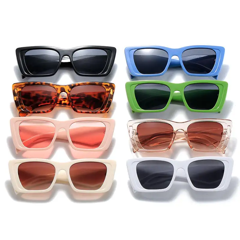 Hochwertiger breiter Rahmen Pc-Rahmen Uv400 Druck Logo kleine quadratische Sonnenbrille Sonnenbrille