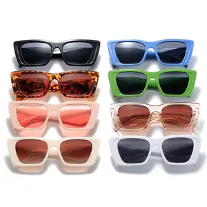 Armação de óculos de sol UV400 para PC, óculos de sol quadrados pequenos com logotipo estampado de alta qualidade
