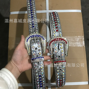 Cinturón de estilo occidental con pedrería y hebilla de pasador, 105cm, 115cm, 125cm, 135cm, para hombres y mujeres, cinturón decorativo de aleación de moda vintage - Product Image 4