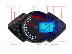 Cruscotto digitale LCD tachimetro moto contachilometri per Keeway <span class=keywords><strong>RKS</strong></span> 100cc 125 RKS125 Benelli <span class=keywords><strong>RKS</strong></span> 125 VLM 150 VLM150 - Product Image 2
