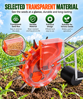 Semoir manuel multifonctionnel à pousser avec distance de plantation réglable pour usage agricole