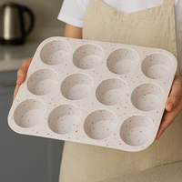 Moule à cupcakes en silicone 1 tasse, qualité alimentaire, antiadhésif, pour muffins, lavage à la main uniquement pour un démoulage facile, outils de bricolage pour la maison