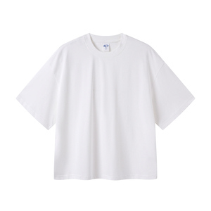 Maglietta corta Unisex bestseller 100% cotone di punta con bordo Streetwear <span class=keywords><strong>Design</strong></span> in bianco di base oversize - Product Image 4
