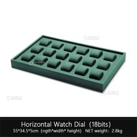 Plateau de présentation de montres en daim bleu en gros, présentoir de montres, présentoirs à bijoux