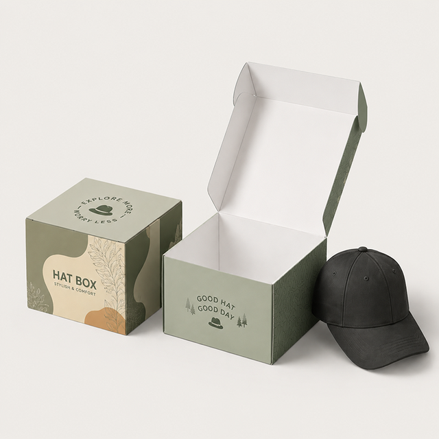 Ching TA Custom Box Packaging Hat Box in Recyclable Corrugated Cardboard With Matt Lamination for Shipping Box