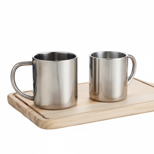 Taza de Acero Inoxidable de Alta Calidad, Taza Plateada para Café y Cerveza con Asa, la Más Vendida en Ferias Comerciales, Taza de Metal Antioxidante para Café, Leche y Té - Product Image 1