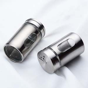 Bottiglia di condimento per ampolla in acciaio inossidabile personalizzato <span class=keywords><strong>villaggio</strong></span> 4oz vetro cucina barattoli di spezie Set pepiera saliera - Product Image 3