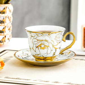 Taza de Café de Cerámica de Diseño Estilo Ins, Taza Retro para Latte, Exquisito Juego de Té para la Tarde, 6 Tazas, 6 Platos - Product Image 4