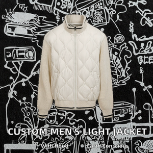 Blouson bomber en laine légère pour homme, personnalisable, style streetwear, écologique et respirant pour le printemps et l'automne - Product Image 2