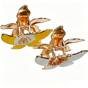 Fermaglio per <span class=keywords><strong>capelli</strong></span> Daou da 6 cm in lega con fiore, smaltato e ricamato, elegante, per uso quotidiano, primavera/estate, nuova moda, decorazione per <span class=keywords><strong>capelli</strong></span> da donna, all'ingrosso - Product Image 4