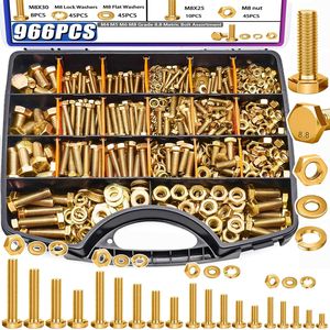 Hex <b>Bolt</b> <b>And</b> <b>Nut</b> Assortment 966Pcs M4 <b>M5</b> M6 M8 Grade 8.8 Metric <b>Bolt</b> Set With Washers For Standard Use - Product Image 1