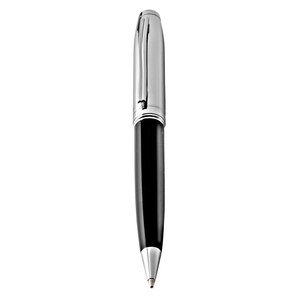 Penna a Sfera in Metallo Cromato Lucido con Logo Personalizzato, Design Originale, Larghezza di Scrittura 0.7mm e 1.0mm, Penna Promozionale - Product Image 1