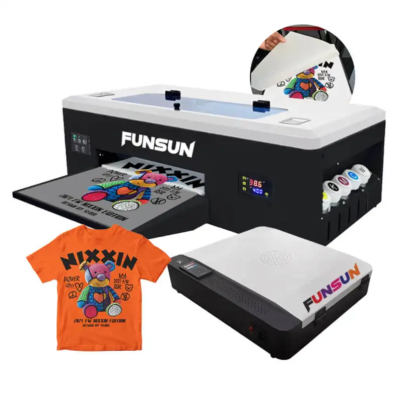 Funsun A3 Desktop ukuran DTF pencetak kain untuk T-shirt tekstil Garament
