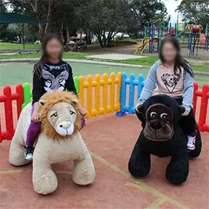 Parque diversões Stuffed Animal Ride Máquina de passeio elétrica Animal do passeio nas tampas do alameda