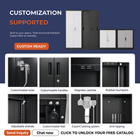 Armoire à outils en acier bleu foncé, 2 portes verrouillables, armoire de classement métallique avec serrure à 3 points, armoire de rangement en acier pour garage ou bureau