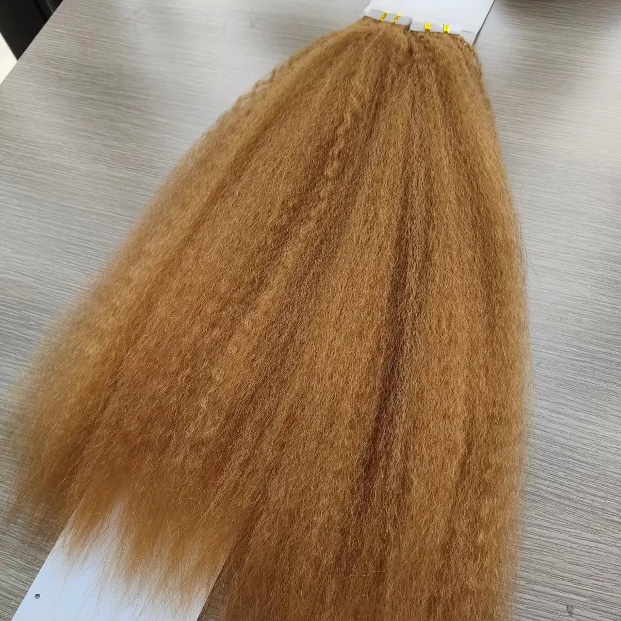Amara latest 613 custom blonde kinky straight tape hair extension with invisible tape and 100% brazilian human hair in stock