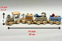 Train en blocs de bois personnalisé, jouet pour enfants, cadeau d'anniversaire pour enfants