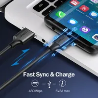 Kabel pengisi daya Cepat tipe C, kabel pengisian daya Cepat USB a ke USB C, kabel pengisian daya kualitas tinggi aman dan stabil