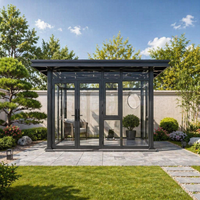Gazebo en aluminium à toit composite, style moderne et luxueux, respectueux de l'environnement, longue durée de vie, abri de jardin extérieur, pavillon