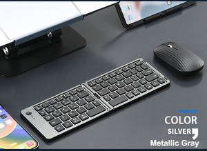 คีย์บอร์ดพกพาพับได้ไร้สายขนาดกะทัดรัดชาร์จไฟได้สำหรับ iPad iPhone สมาร์ท<span class=keywords><strong>โฟน</strong></span>แท็บเล็ตแล็ปท็อป - Product Image 4