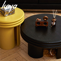 Meubles modernes de style français personnalisés en gros pour le salon, table basse ronde en bois massif plaqué MDF