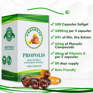 JULONGサプライOEM/ODMプライベートラベルサプリメントナチュラルハニープロポリスカプセルスーパービープロポリスソフトジェルカプセル - Product Image 4