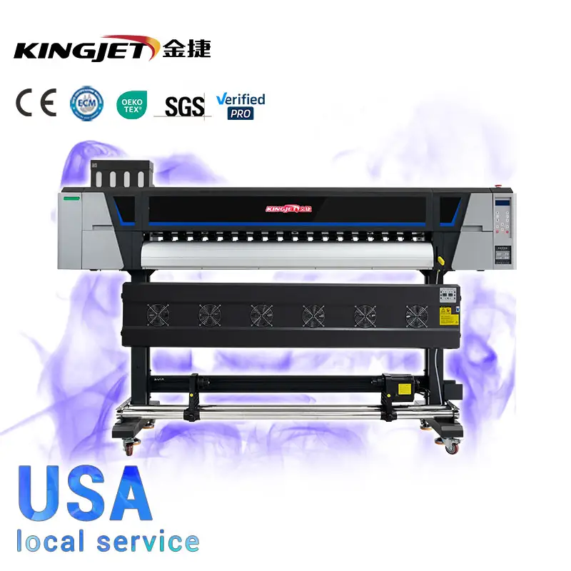 Kingjet 1.6m 1.8m 3.2m dx5xp600プリントヘッドプロッタービニールラップフレックスバナーポスター壁紙印刷機エコ溶剤プリンター