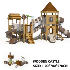 Ensemble de jeu de plein air pour enfants en bois de haute qualité <span class=keywords><strong>KAILANG</strong></span> KLFY15201, avec toboggan, capacité de 500 kg pour 3 à 10 enfants - Product Image 5