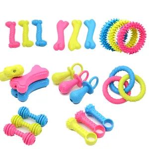 Çok tasarım TPR köpek oyuncak çiğneme güvenli dayanıklı Molar temizlik yavru evcil hayvan oyuncakları