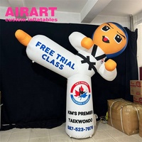 Grand ouverture du dojo : Publicité gonflable de karaté, Taekwondo gonflable sur mesure avec impression des coordonnées pour point photo