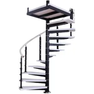 Çelik-ahşap Spiral merdiven özelleştirilmiş satış Metal çelik merdiven Spiral merdiven merdiven