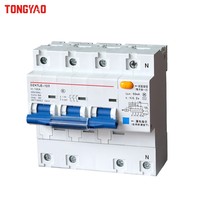 Disjoncteur différentiel 4P MCB 100A 50mA, interrupteur de protection contre les fuites 230V 50Hz 6kA, montage sur rail en cuivre pour usage domestique