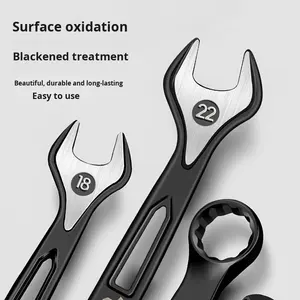 Zwart Oxide Chroom Vanadium Stalen Combinatie Sleutel Set Dubbelzijdig Lange Handgreep 6-24Mm Metrische Aanpasbare Oem Voor Thuisgebruik - Product Image 3